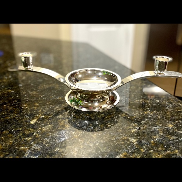 Metal Candle Holder in Silver 3.5” H - Picture 2 of 11